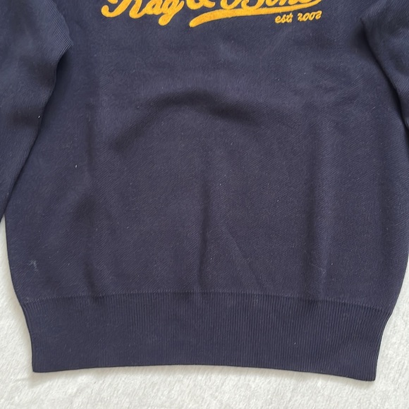 NWT Rag & Bone Navy Varsity Graphic Crew, Retro, Crew Neck, size S - Picture 8 of 12